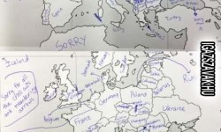 Így töltik ki az amerikai diákok az Európa vaktérképet