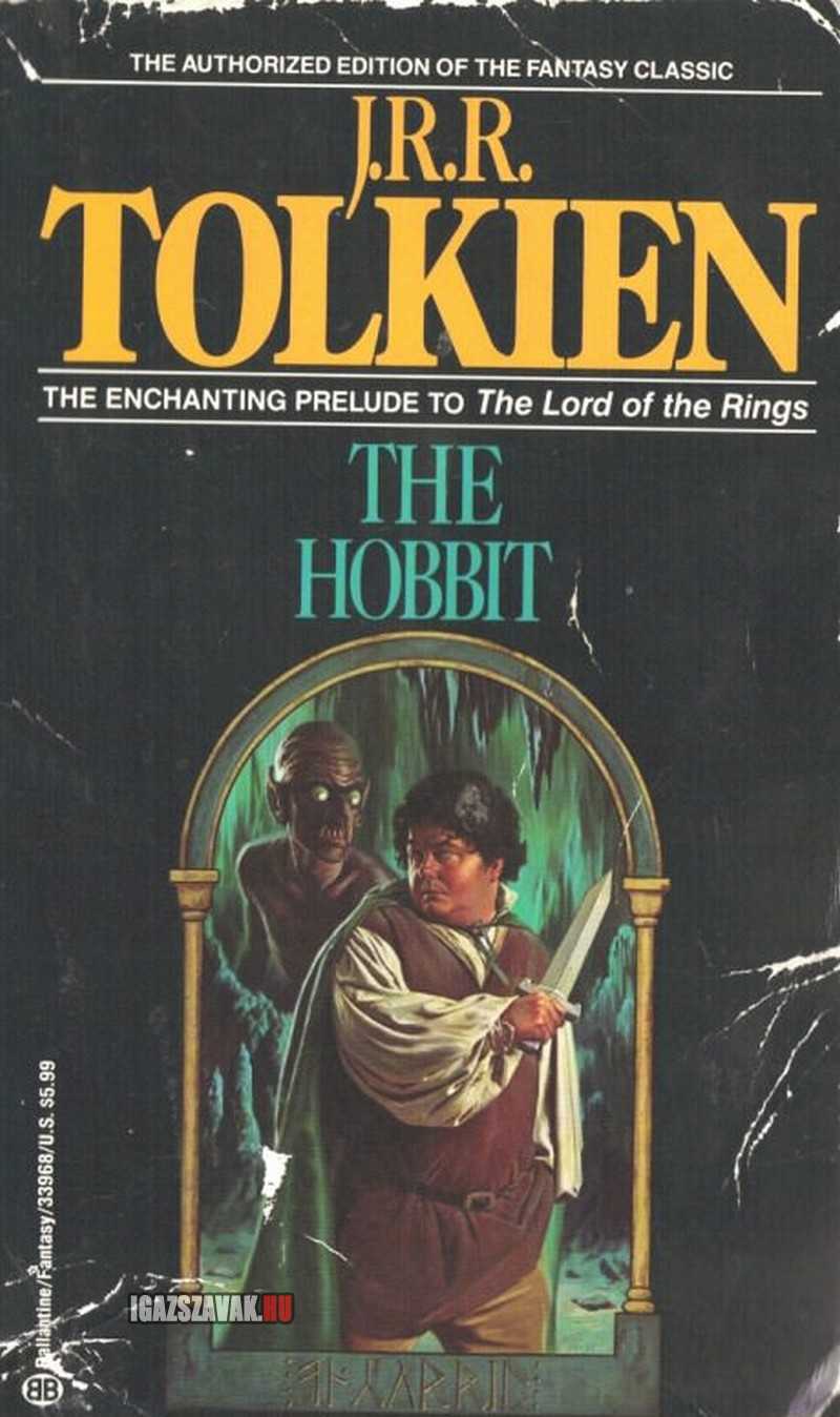A Hobbit, a könyv boritója  a 80-as évekból