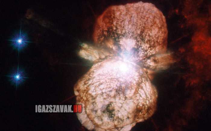 egy igazi fénykép egy csillag robbanásáról, supernova lesz belöle