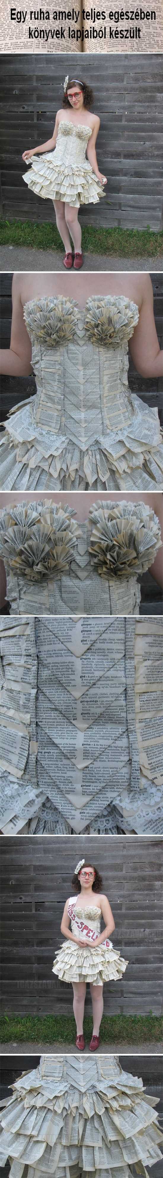 Egy ruha amely teljes egészében könyvekből készült