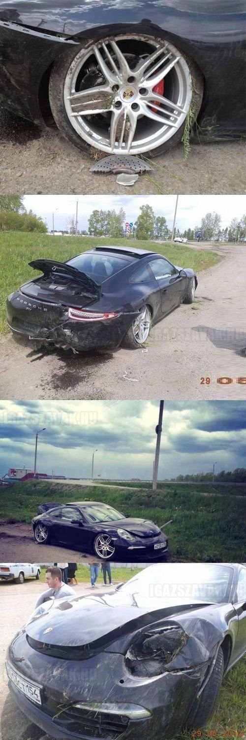 Így kell összetörni teszt vezetésen egy Porsche 911 Carrera S-t