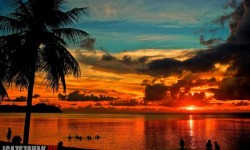 Gyönyörű naplemente Guam